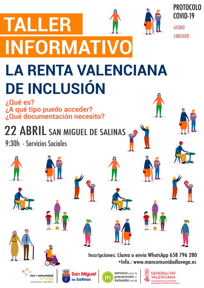 Cartel Renta Valenciana de Inclusión San Miguel de Salinas
