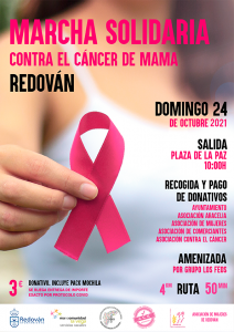 Cartel marcha contra el cáncer de mama