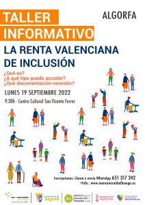 RENTA VALENCIANA DE INCLUSION ALGORFA 2022