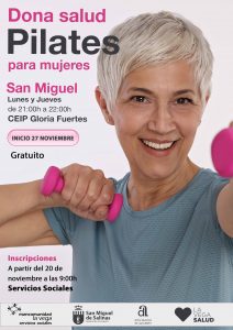 Taller pilates mujer. San Miguel de Salinas