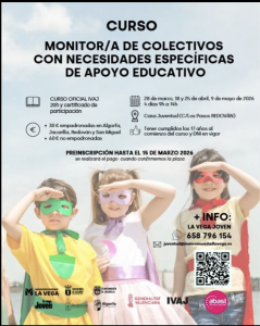 CURSO DE MONITOR/A DE COLECTIVOS CON NECESIDADES ESPECÍFICAS DE APOYO EDUCATIVO 2026