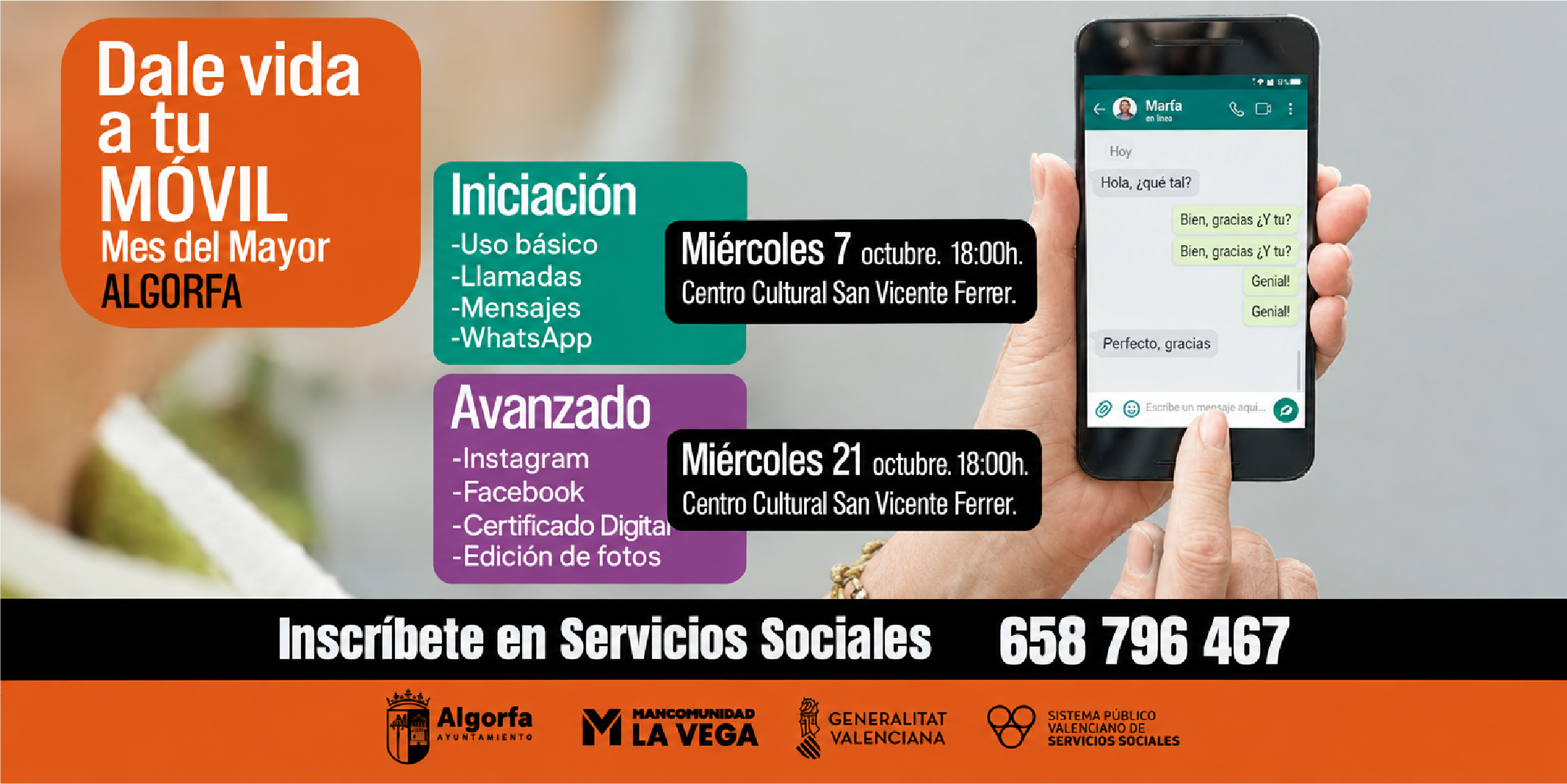 Dale vida a tu móvil. Algorfa